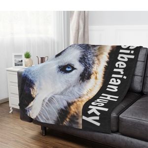 Siberian Husky minky blanket